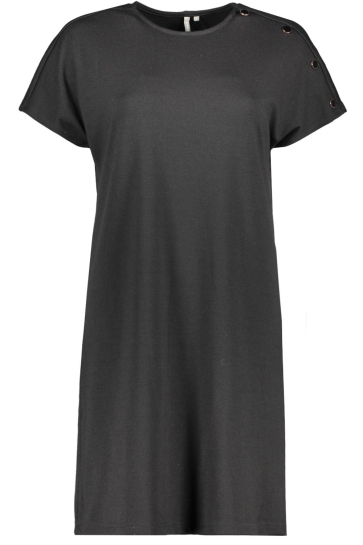 Only ONLLILLI S/S DRESS JRS OUTLET 15366734 BLACK/BLACK BUTTONS