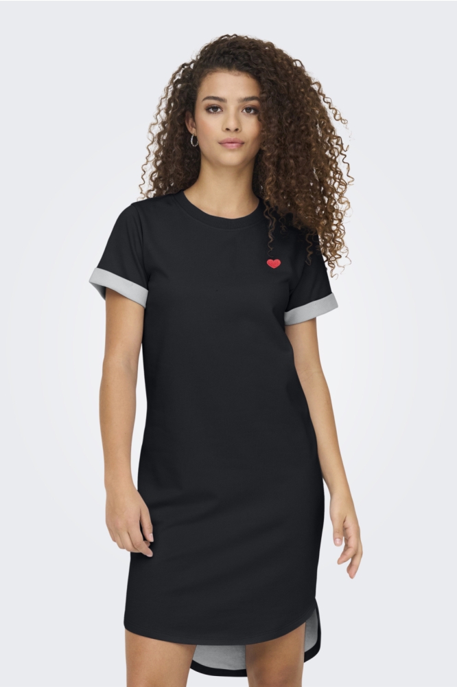 Jacqueline de Yong zwarte dames jurk | Model vooraanzicht