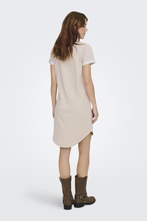 Jacqueline de Yong beige dames jurk | Model achteraanzicht