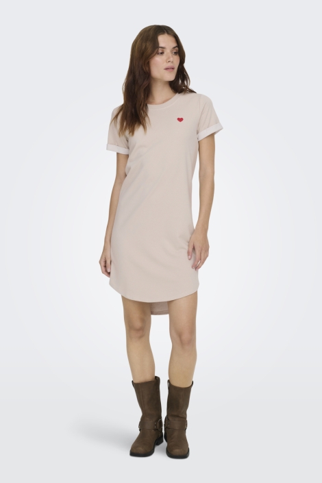 Jacqueline de Yong beige dames jurk | Model vooraanzicht