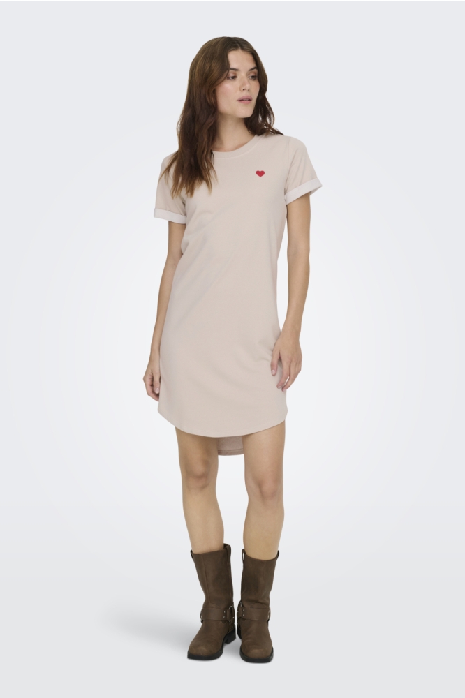 Jacqueline de Yong beige dames jurk | Model vooraanzicht