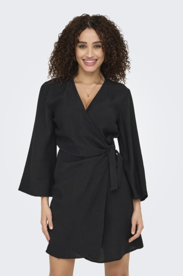 Jacqueline de Yong Jurk JDYPEPPER 7/8 WRAP DRESS WVN NOOS 15344095 BLACK