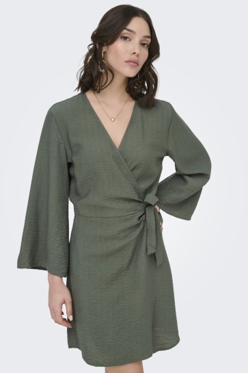 Jacqueline de Yong jdypepper 7/8 wrap dress wvn noos Groen