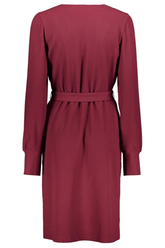 Geisha bordeaux dames jurk | Achteraanzicht