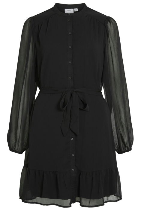 Vila zwarte dames jurk | Vooraanzicht