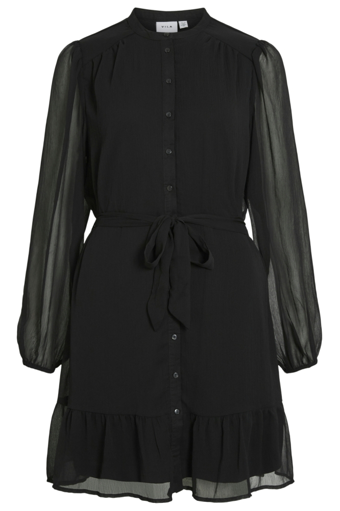 Vila zwarte dames jurk | Vooraanzicht