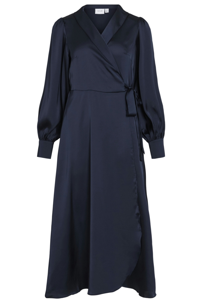 Vila blauwe dames jurk | Vooraanzicht