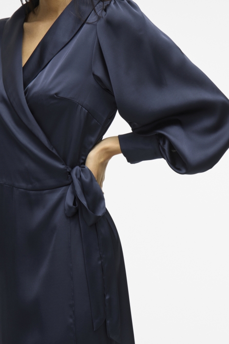 Vila blauwe dames jurk | Close up