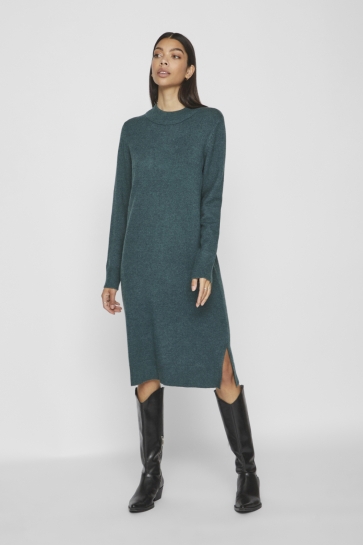 Vila Jurk VIRIL CREW NECK L/S MIDI DRESS - NO 14061427 Ponderosa Pine
