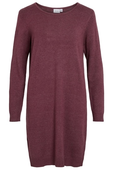 Vila Jurk VIRIL L/S KNIT DRESS - NOOS 14042768 Fig Melange