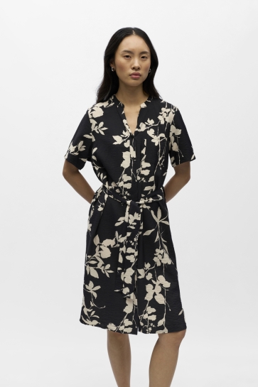 Object Jurk OBJJACIRA S/S SHIRT DRESS NOOS 23043488 BLACK/SANDSHELL