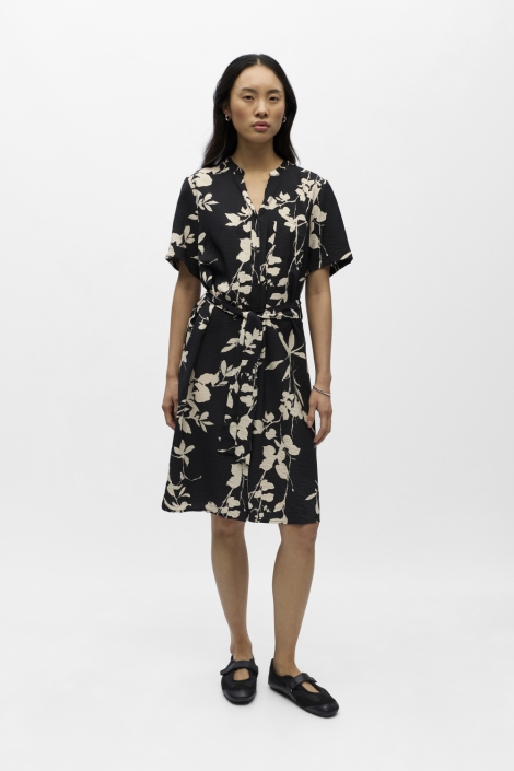 Object zwarte dames jurk | Model vooraanzicht