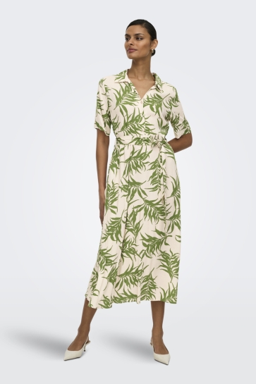 Jacqueline de Yong Jurk JDYSTARSEZEN LIFE 2/4 MIDIDRESS WVN 15320702 SANDSHELL