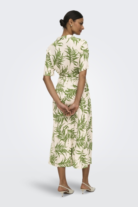 Jacqueline de Yong beige dames jurk | Model achteraanzicht