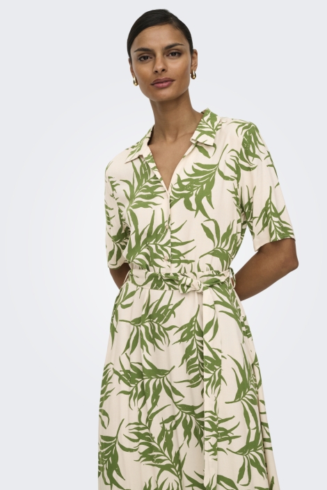 Jacqueline de Yong beige dames jurk | Kleurstaal