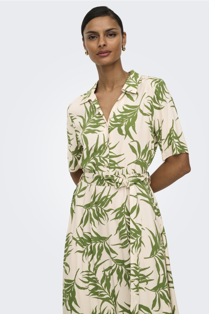 Jacqueline de Yong beige dames jurk | Kleurstaal