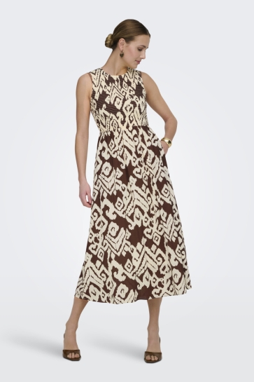 Jacqueline de Yong Jurk JDYDIEGO SL SMOCK MIDI DRESS WVN N 15373074 CHOCOLATE TORTE/31-02-26 C