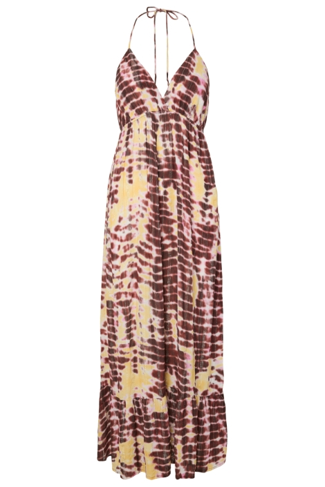 Pieces gele dames jurk | Vooraanzicht