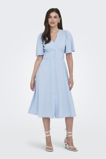 Jacqueline de Yong Jurk JDYNORA 2 4 MIDI DRESS WVN 15367092 CHAMBRAY BLUE