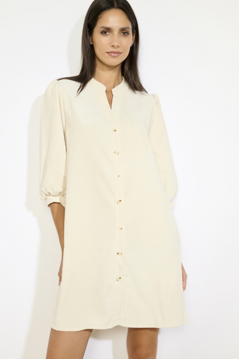 LolaLiza beige dames jurk | Model vooraanzicht