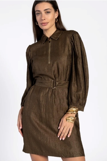 Aaiko Jurk SEMIRA CRINKLE VIS 545 190618 LAUREL LEAF