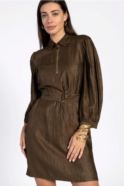 Aaiko groene dames jurk | Model vooraanzicht