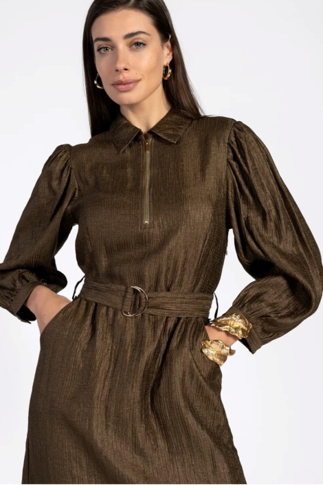 Aaiko groene dames jurk | Close up