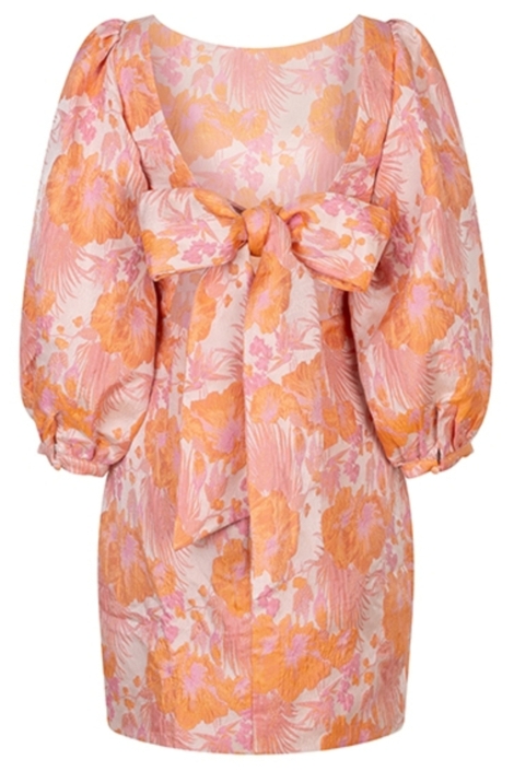 Lofty Manner oranje dames jurk | Achteraanzicht