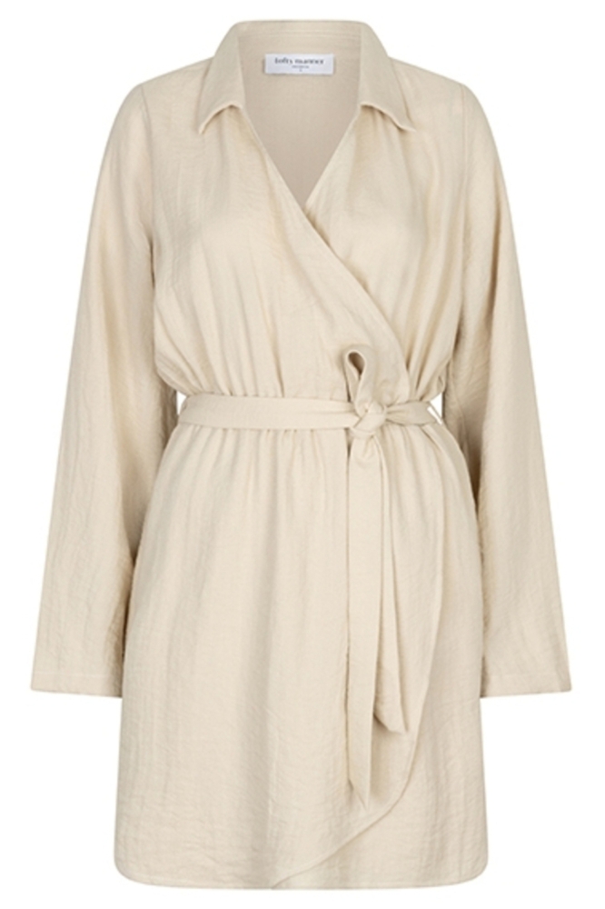 Lofty Manner camel dames jurk | Vooraanzicht