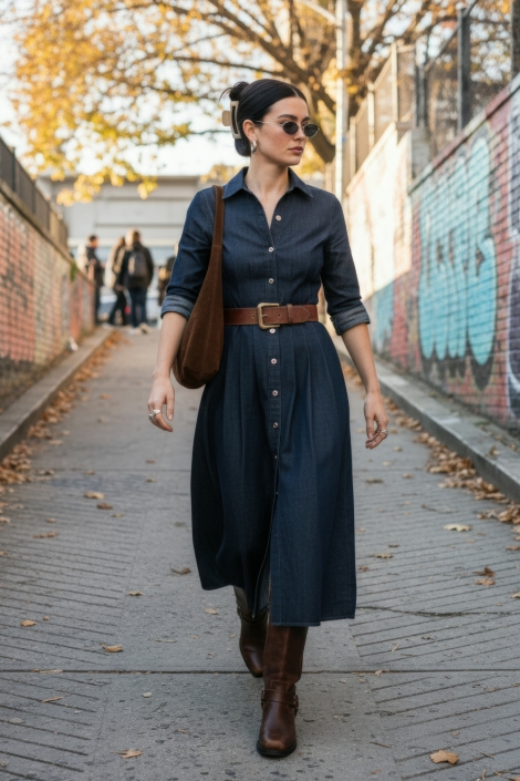 Hypedrop blauwe dames jurk | Sfeerbeeld, In situatie