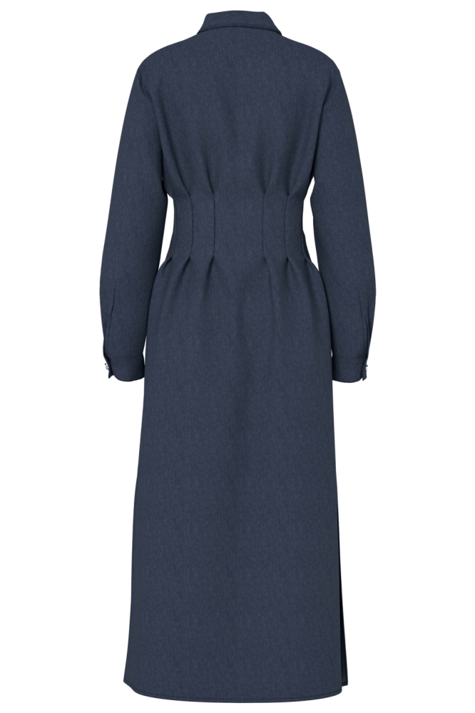 Hypedrop blauwe dames jurk | Achteraanzicht