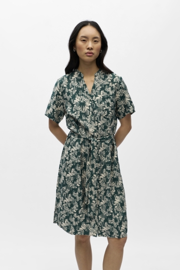 Object Jurk OBJJACIRA SS SHIRT DRESS NOOS 23043488 Botanical Garde/Sandshell