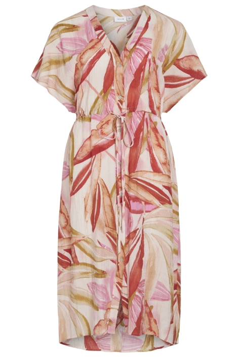 Vila beige dames jurk | Vooraanzicht