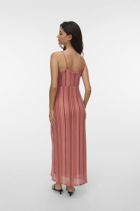 Vero Moda oranje dames jurk | Model achteraanzicht