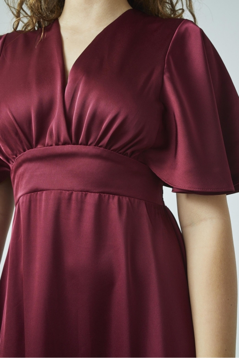 SisterS point bordeaux dames jurk | Close up