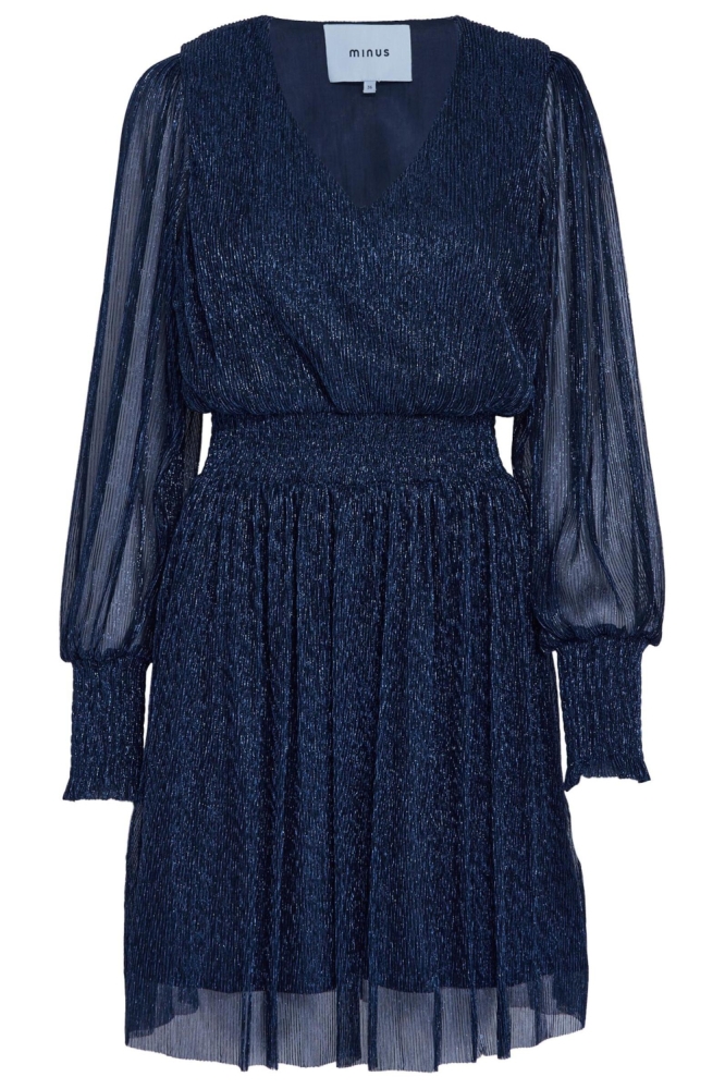Minus blauwe dames jurk | Vooraanzicht
