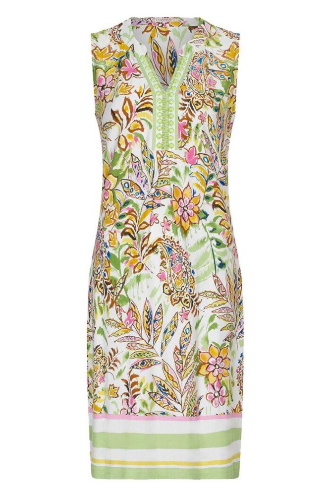 EsQualo beige dames jurk | Vooraanzicht