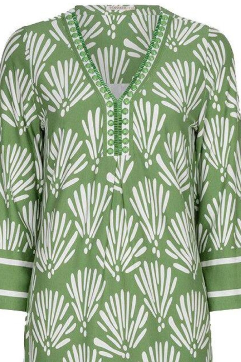 EsQualo groene dames jurk | Close up