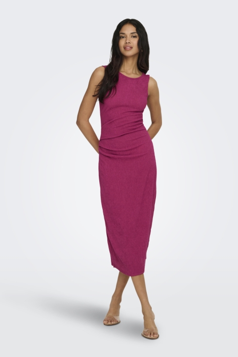 Only roze dames jurk | Model vooraanzicht