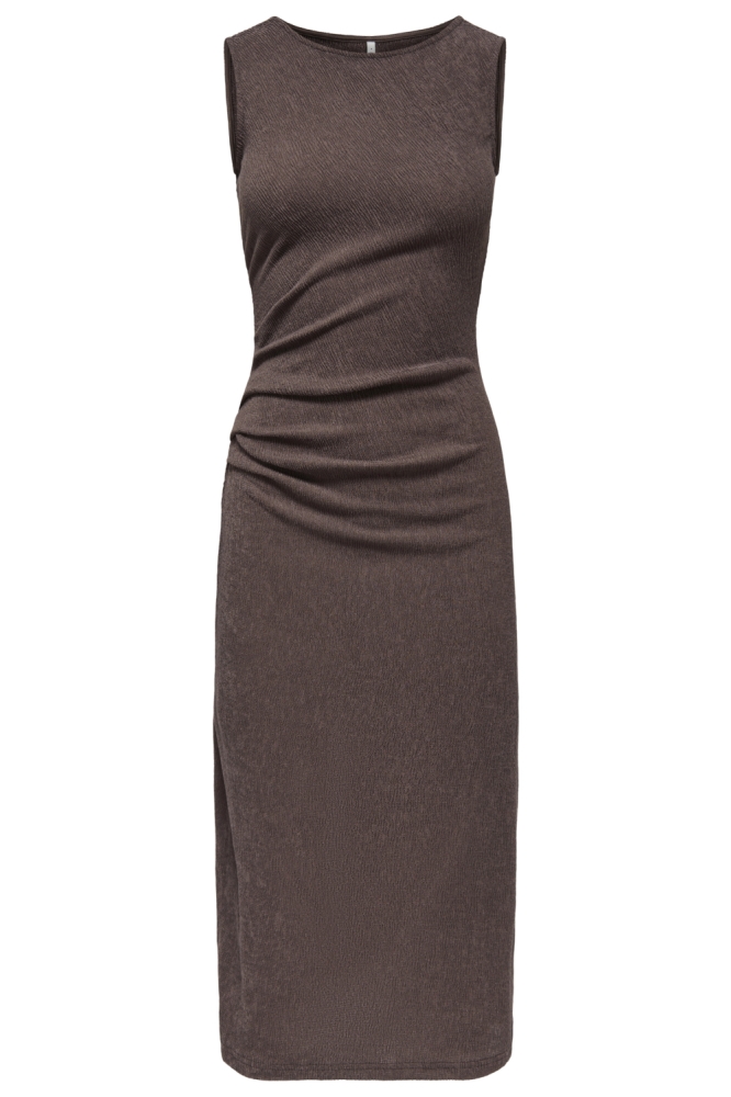Only bruine dames jurk | Vooraanzicht