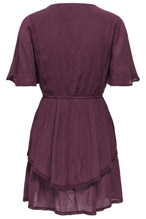 Only bordeaux dames jurk | Achteraanzicht