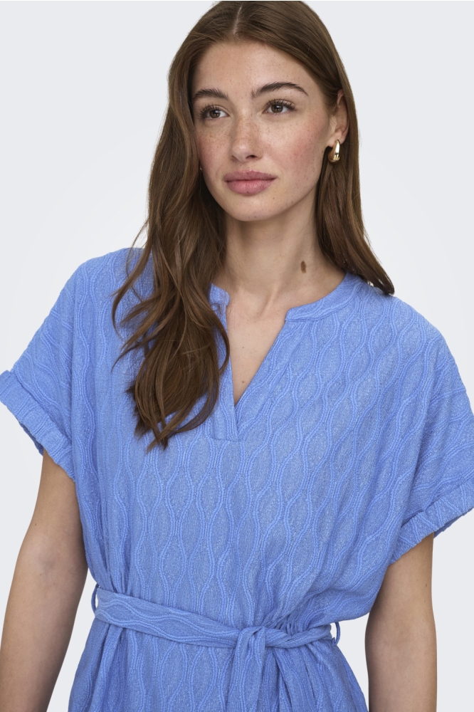 Only blauwe dames jurk | Close up