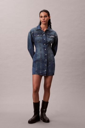 Calvin Klein Jurk DENIM OVERHEMD JURK LV047D774G 0MH COLD SPRINGS