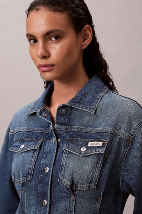 Calvin Klein blauwe dames jurk | Close up