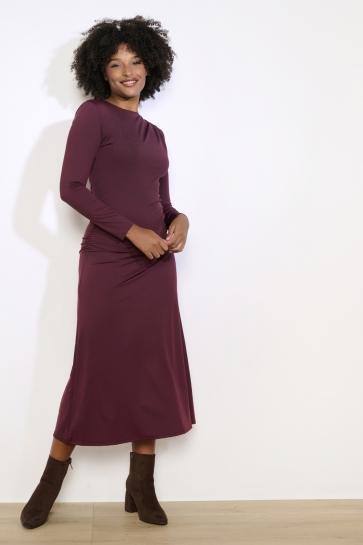 LolaLiza Jurk R DRAPPY ML 08104404 1537 Aubergine