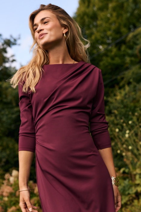 LolaLiza bordeaux dames jurk | Kleurstaal