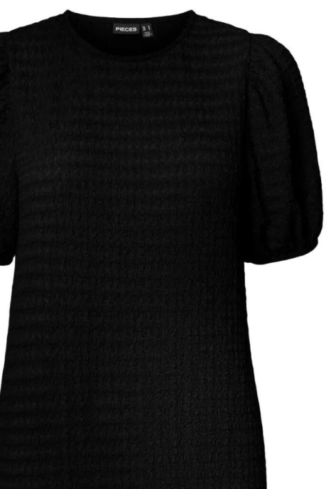 Pieces zwarte dames jurk | Close up