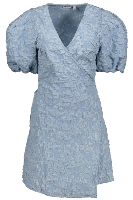 Pieces blauwe dames jurk | Vooraanzicht