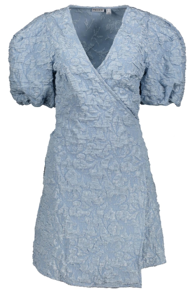 Pieces blauwe dames jurk | Vooraanzicht