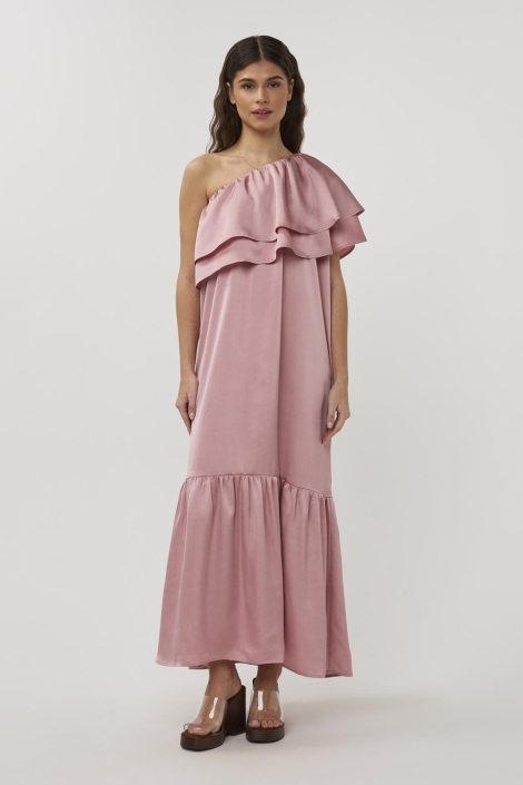 Studio Amaya roze dames jurk | Model vooraanzicht